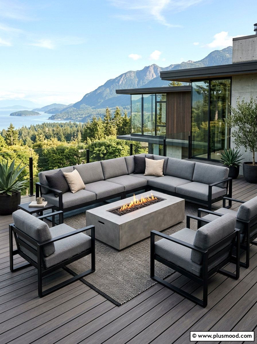 Modern minimalist deck seating