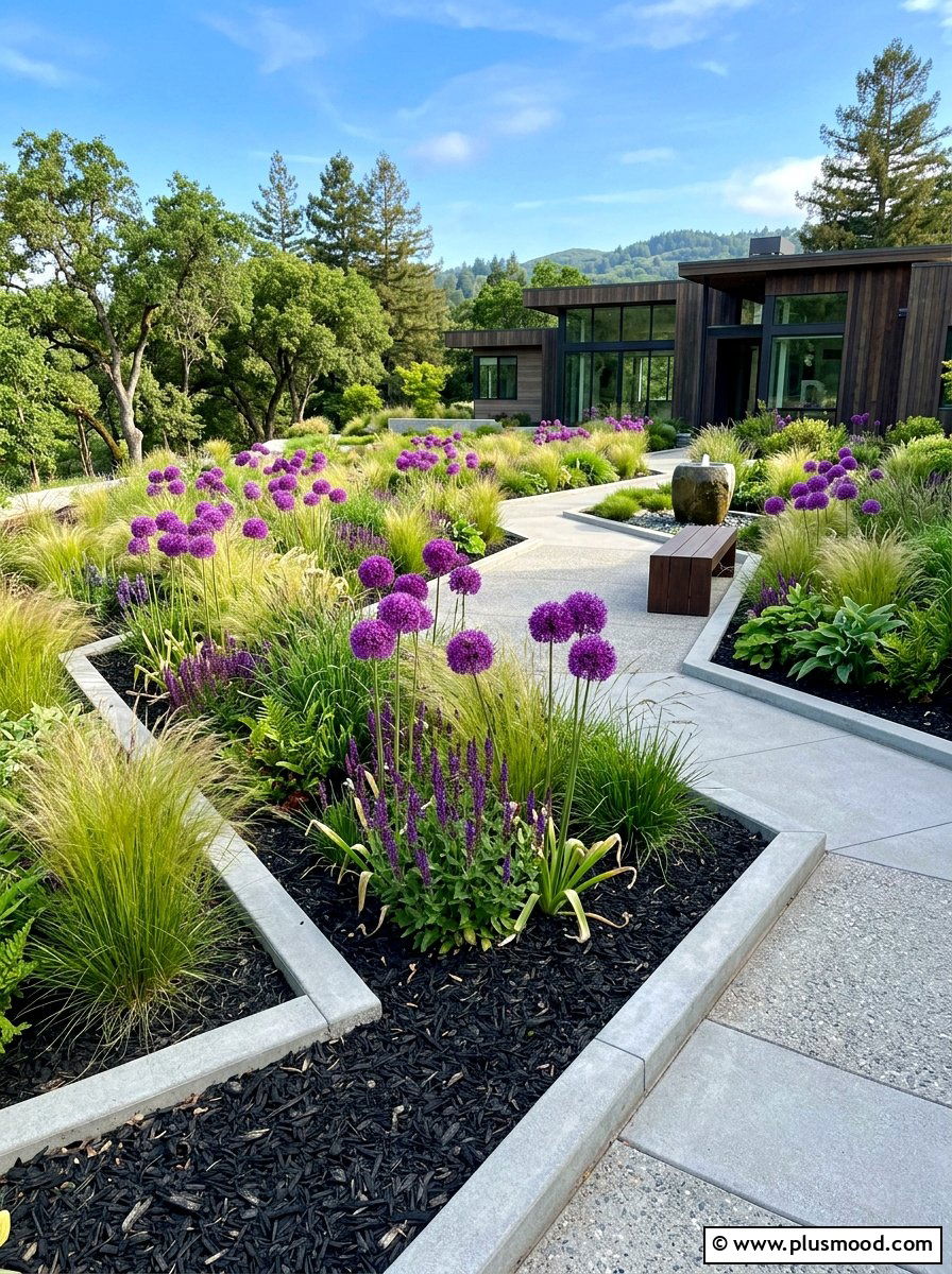 Modern minimalist garden - 25 summer flower bed ideas
