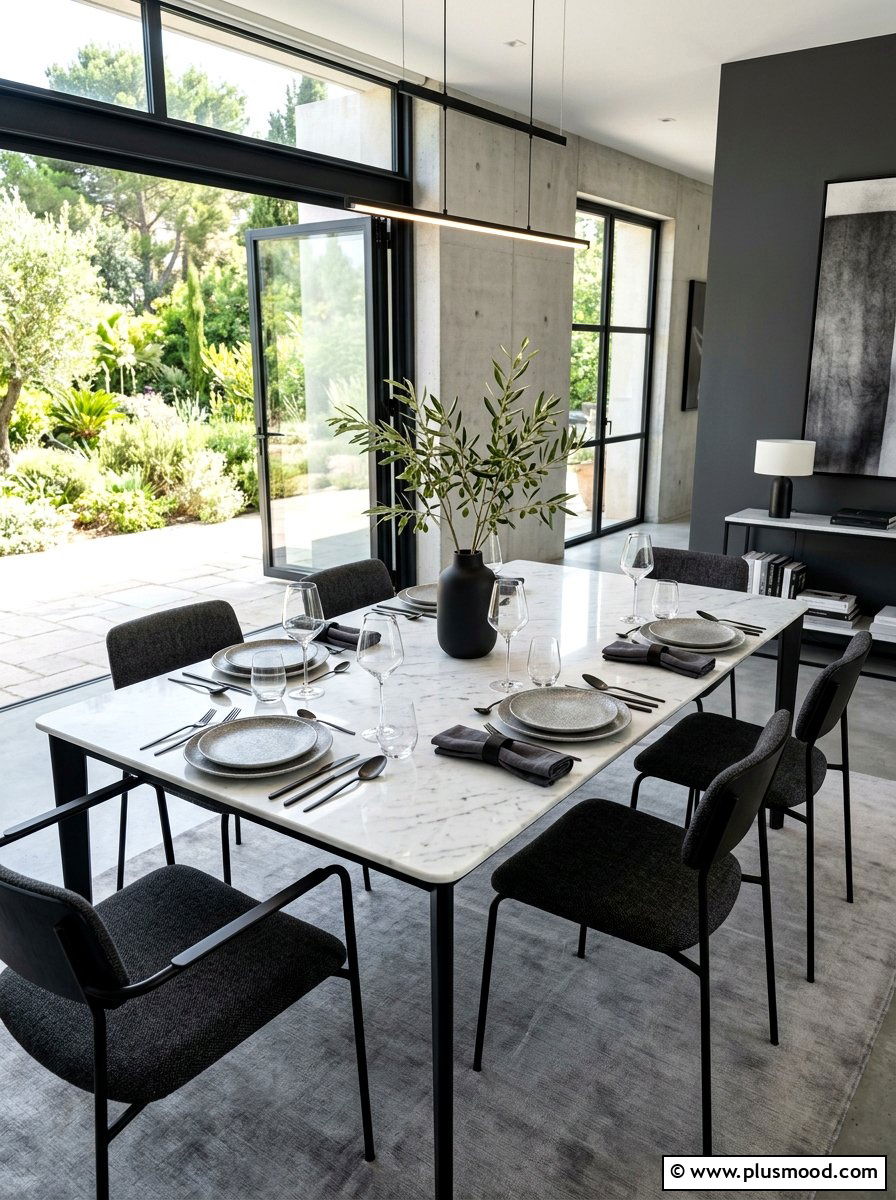 Modern minimalist summer table - 25 summer dinner party table ideas