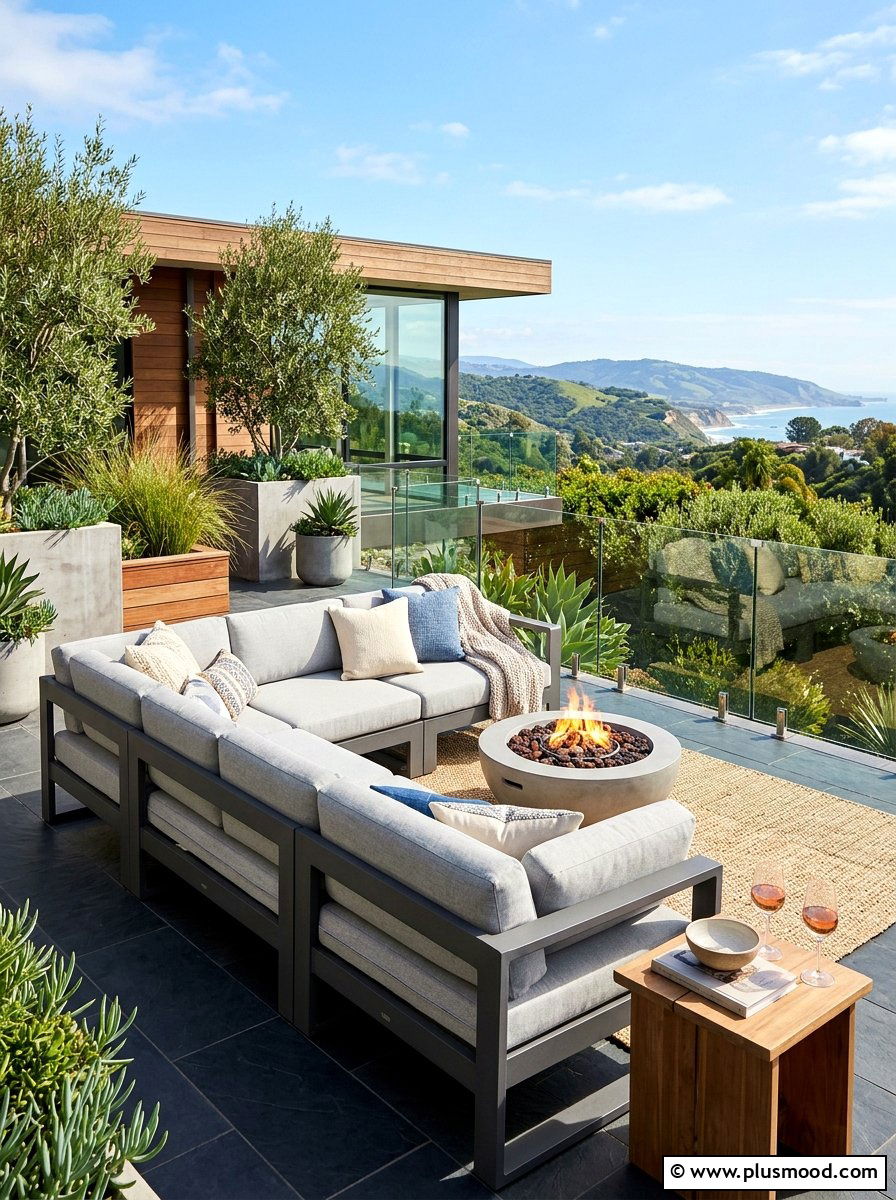 Modern patio sectional - 25 cozy summer patio ideas