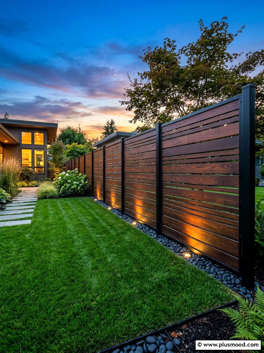 Modern privacy fence - 25 summer backyard oasis ideas