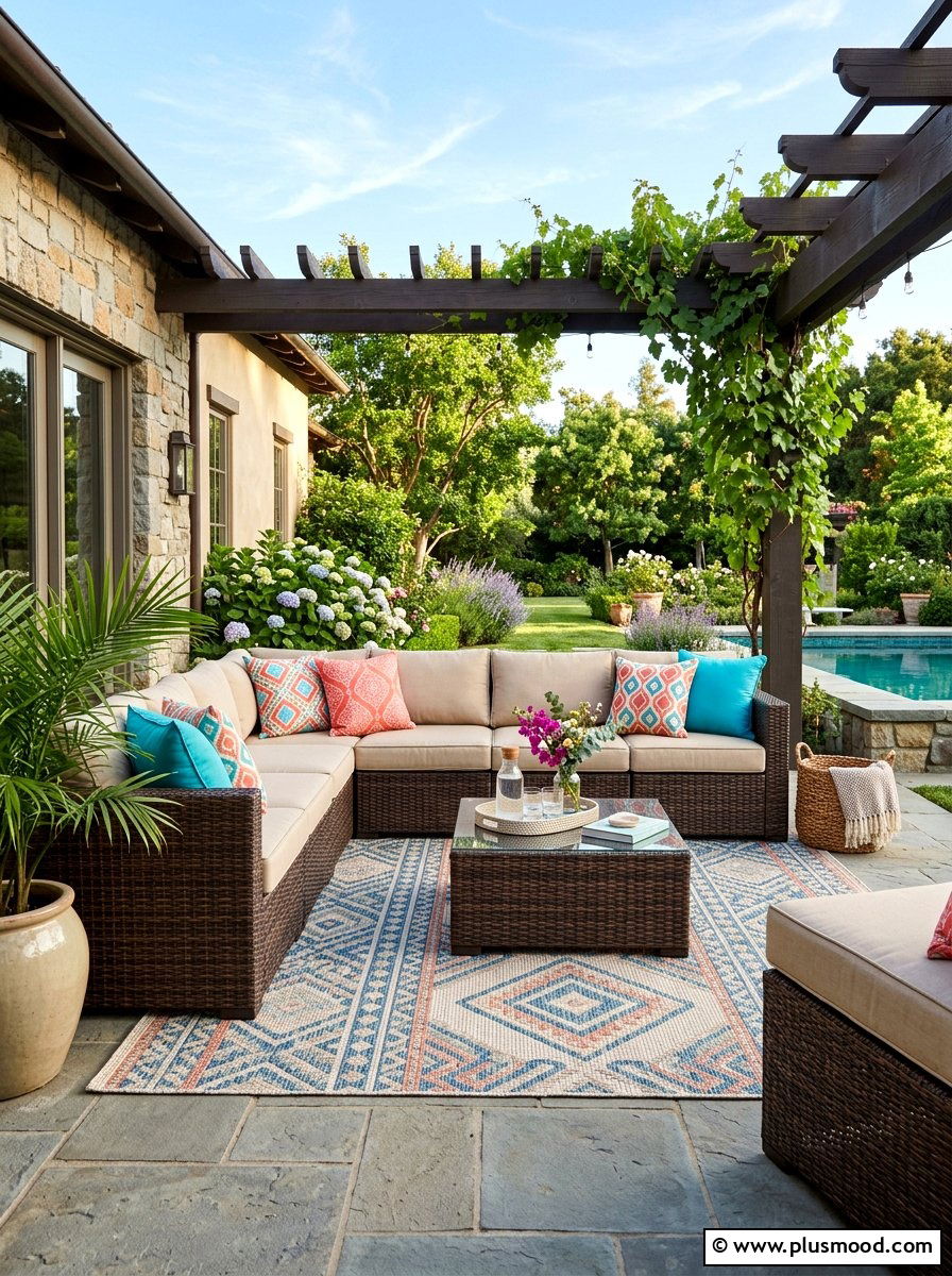 Modular Wicker Outdoor Sofa - 25 summer patio ideas with wicker furniture