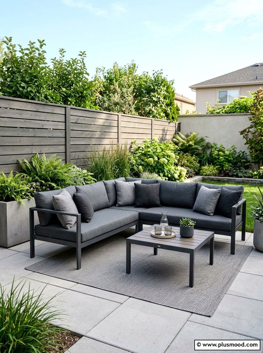 Monochromatic Outdoor Furniture - 25 small backyard ideas modern style