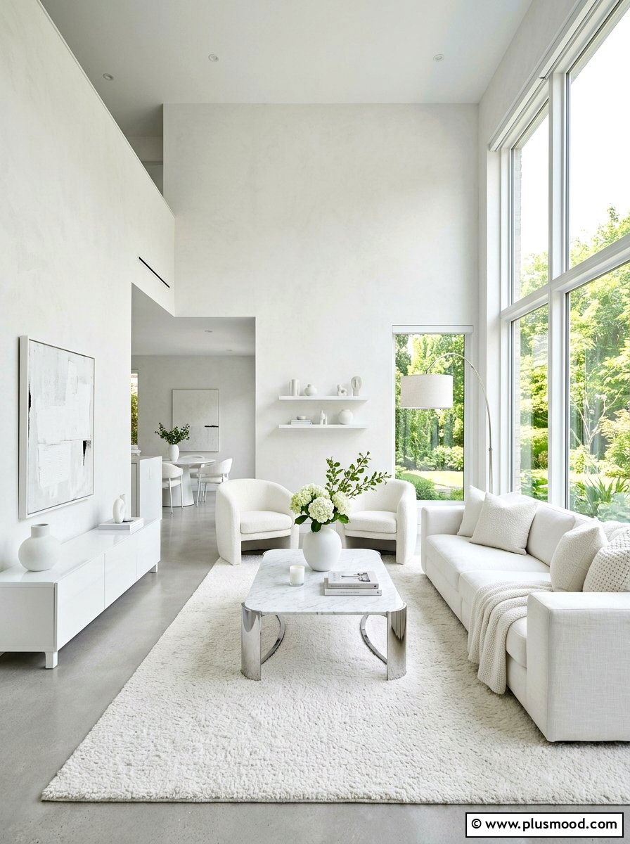 Monochrome Living Room - 25 neutral summer living room ideas