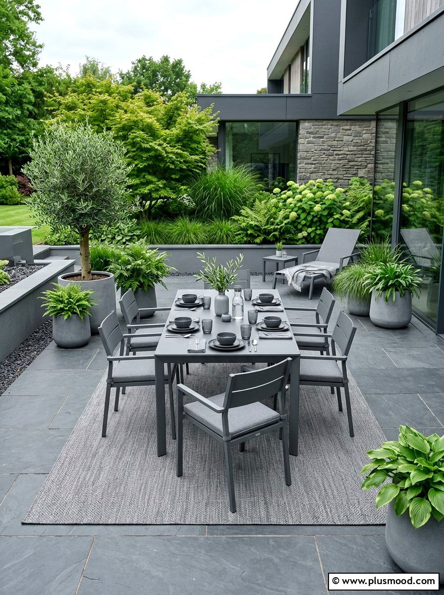 Monochrome Patio Decor - 25 summer patio dining decor ideas
