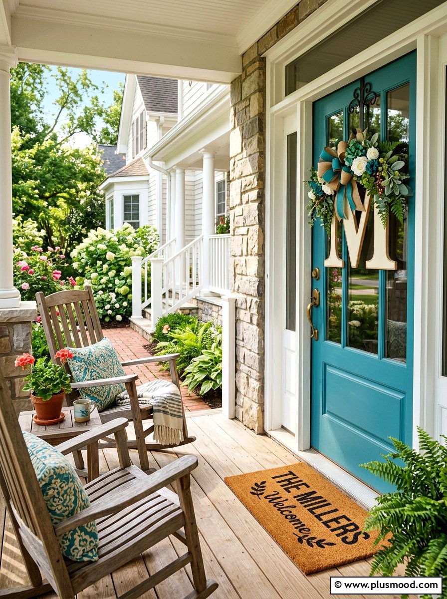 Monogram Summer Door Hanger - 25 summer door decor ideas for summer
