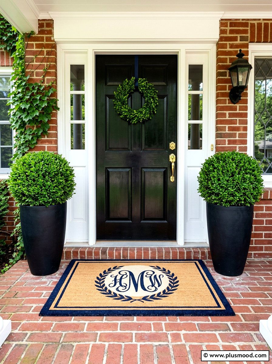 Monogrammed summer mat - 25 summer welcome mat ideas for summer