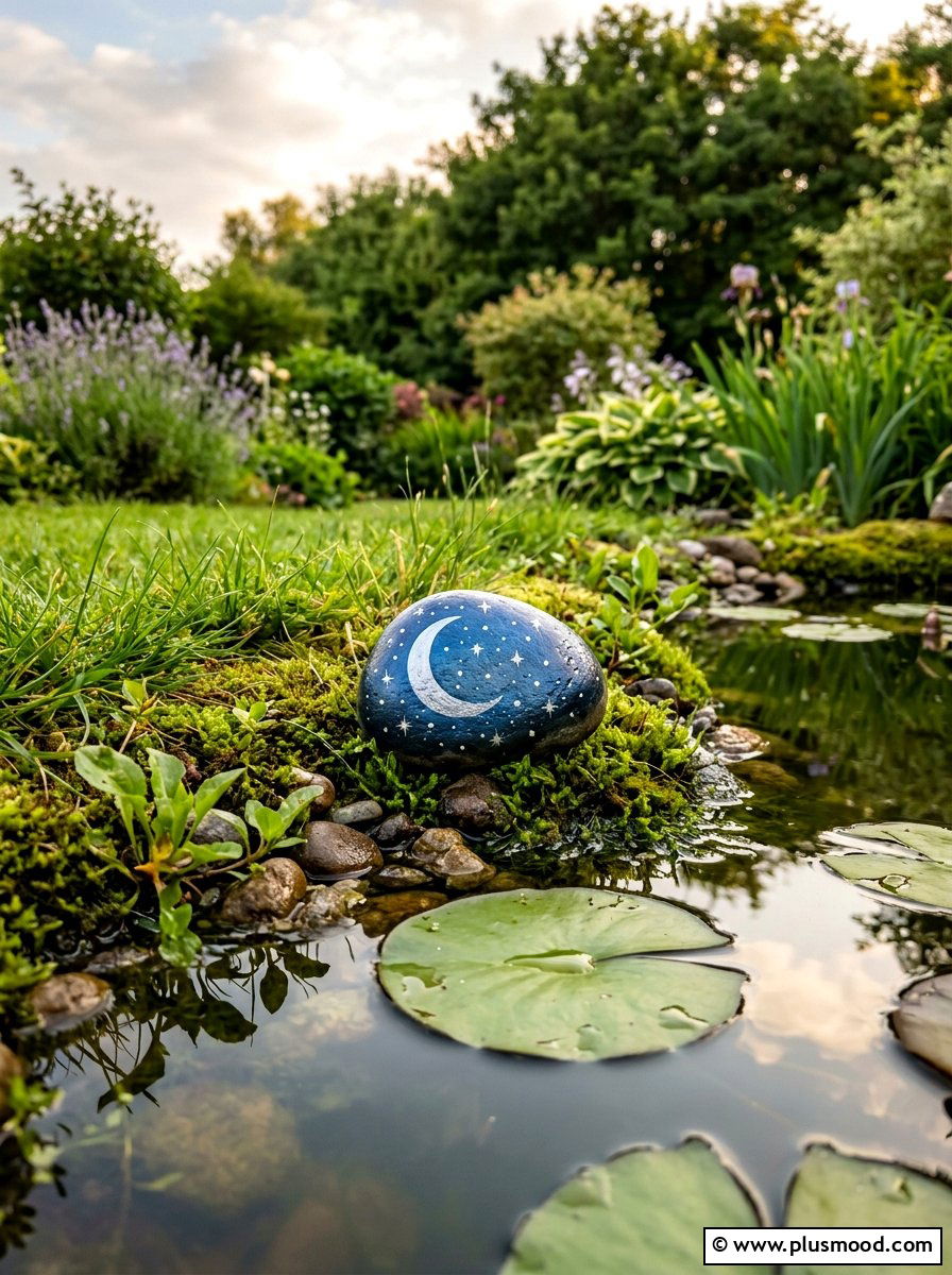 Moon And Star Rock Painting - 25 painted rock ideas with stars