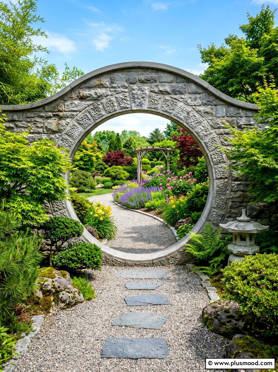 Moon Gate Garden - 25 summer garden arch ideas