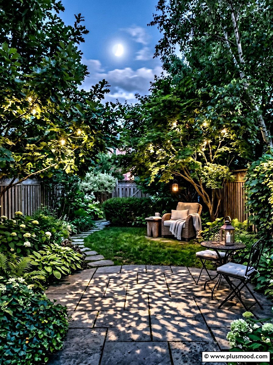 Moon Lighting - 25 small backyard ideas with outdoor lighting