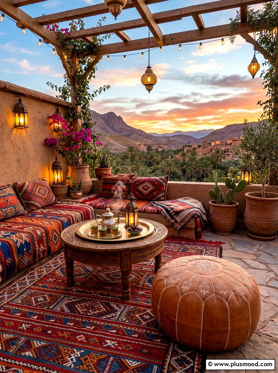 Moroccan Floor Pouf - 25 easy summer patio decorating ideas