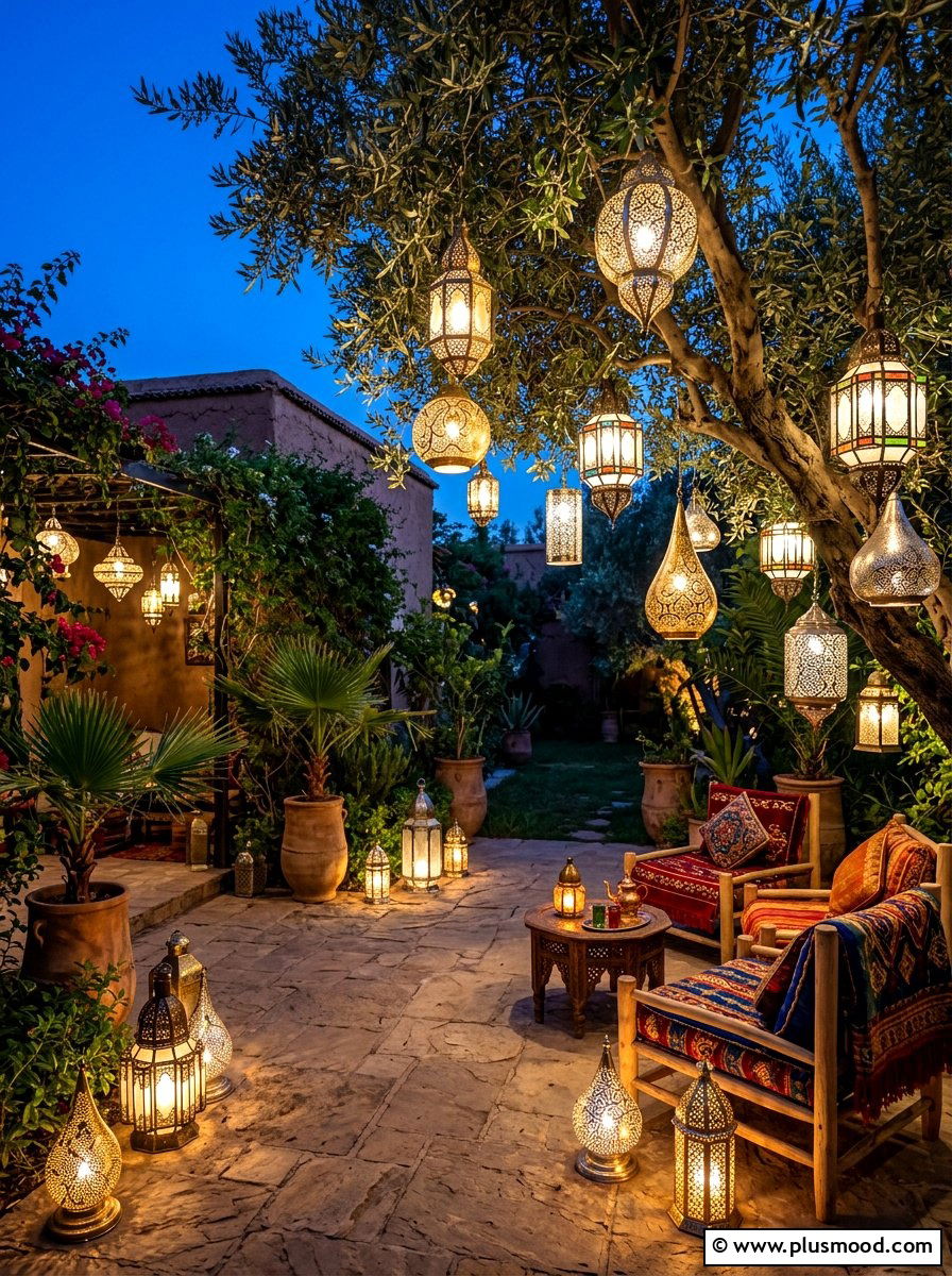 Moroccan Lantern Lighting - 25 summer boho outdoor party ideas