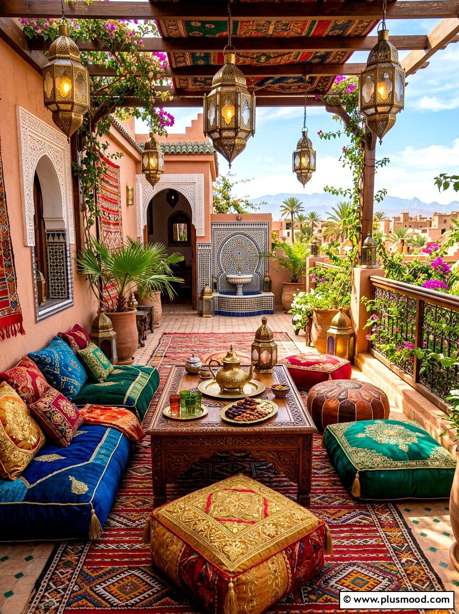 Moroccan Patio Setup - 25 summer tablescape ideas for outdoor dining