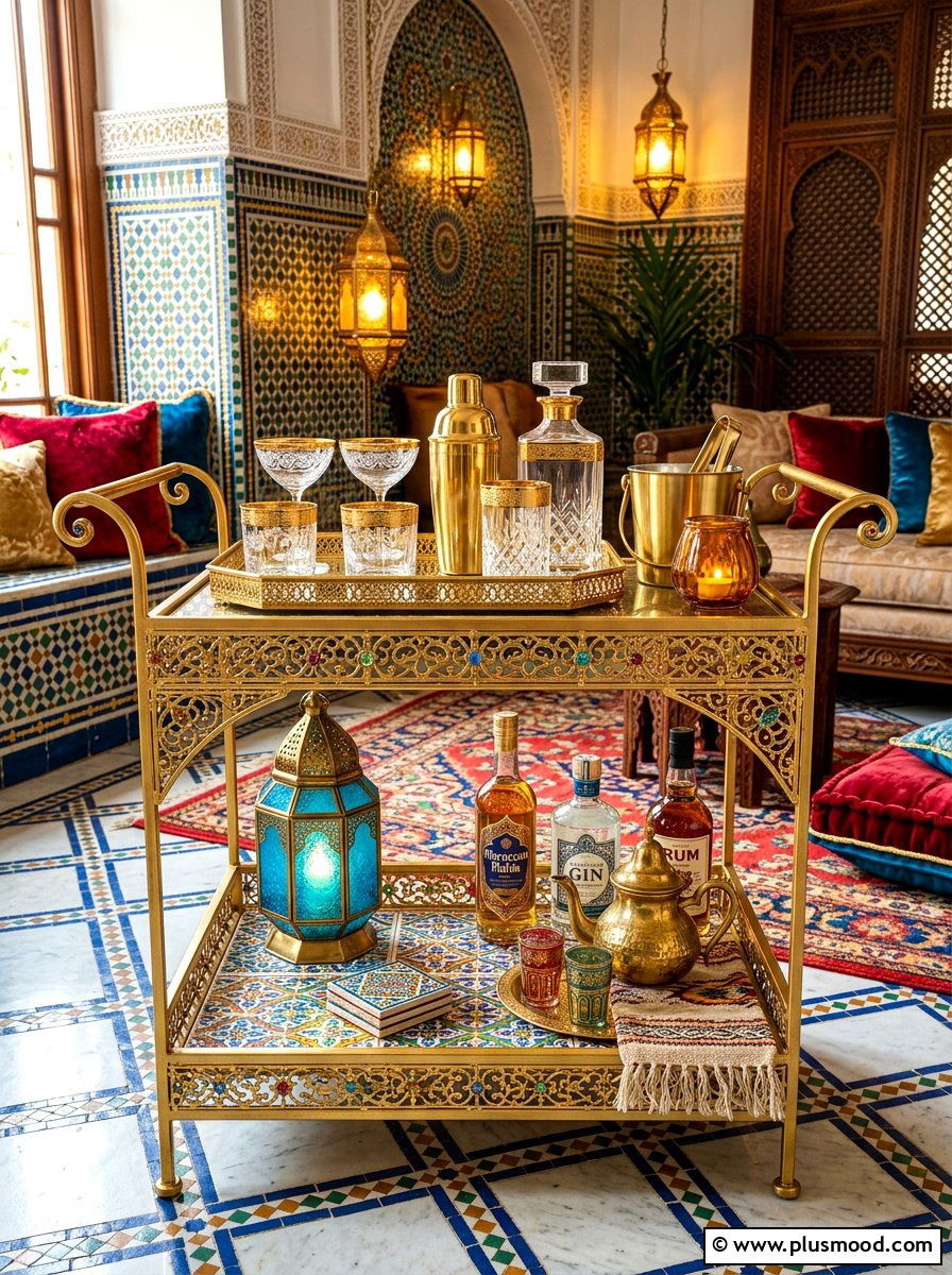 Moroccan Style Bar Cart - 25 summer bar cart styling ideas for summer