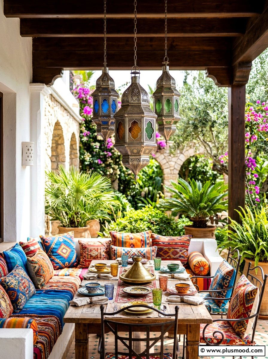 Moroccan Style Metal Lantern - 25 summer front porch lantern ideas