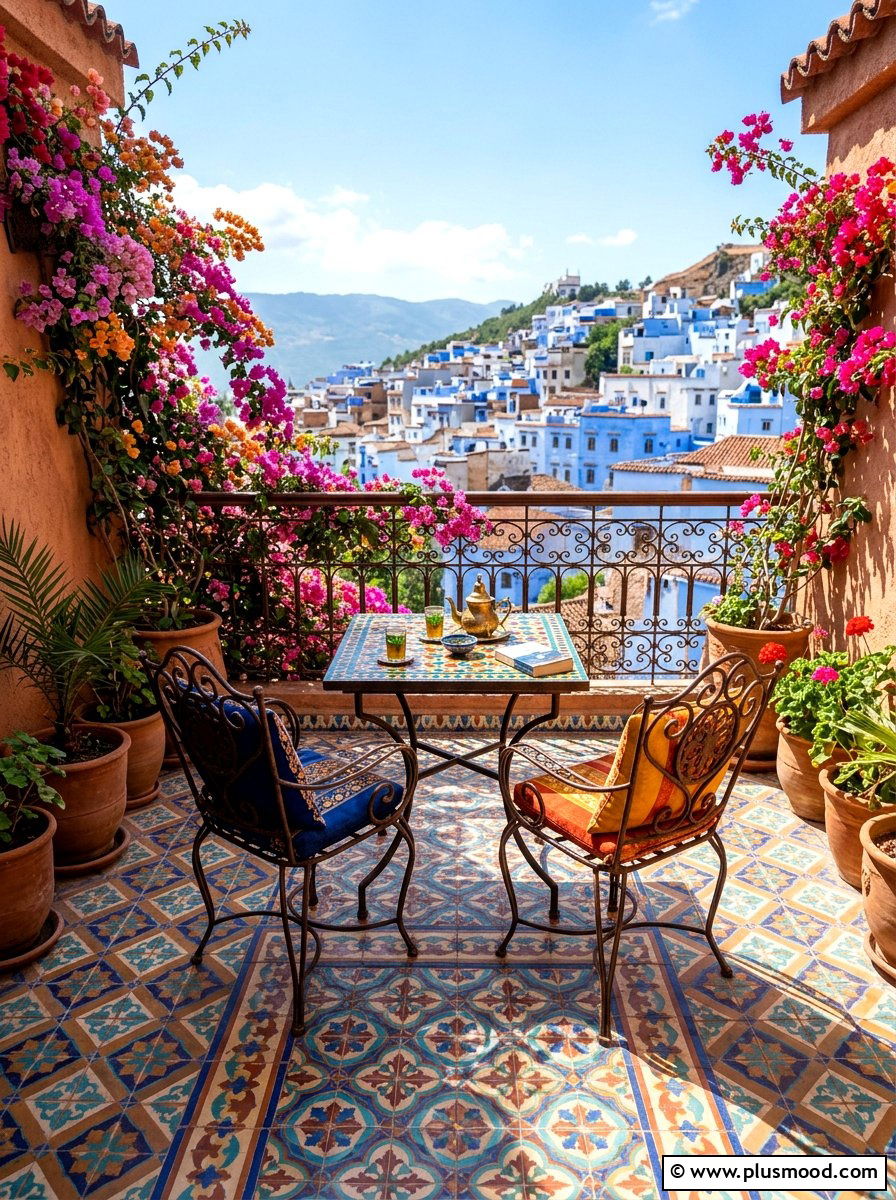 Moroccan floor tiles - 25 summer balcony floor decor ideas