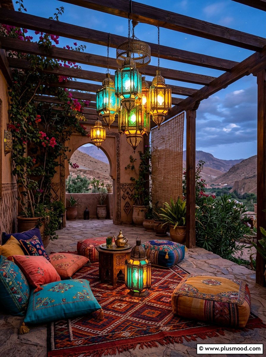 Moroccan glass lantern - 25 summer lantern ideas for front porch