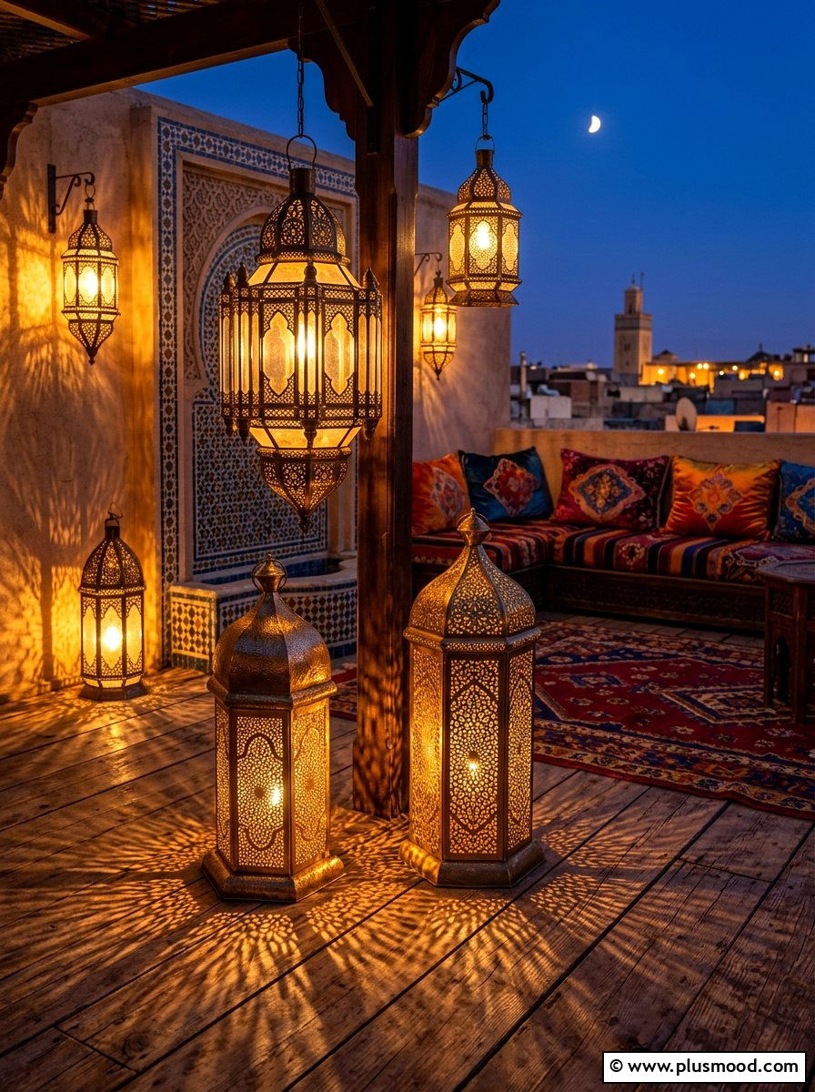 Moroccan lantern lighting - 25 summer deck party ideas