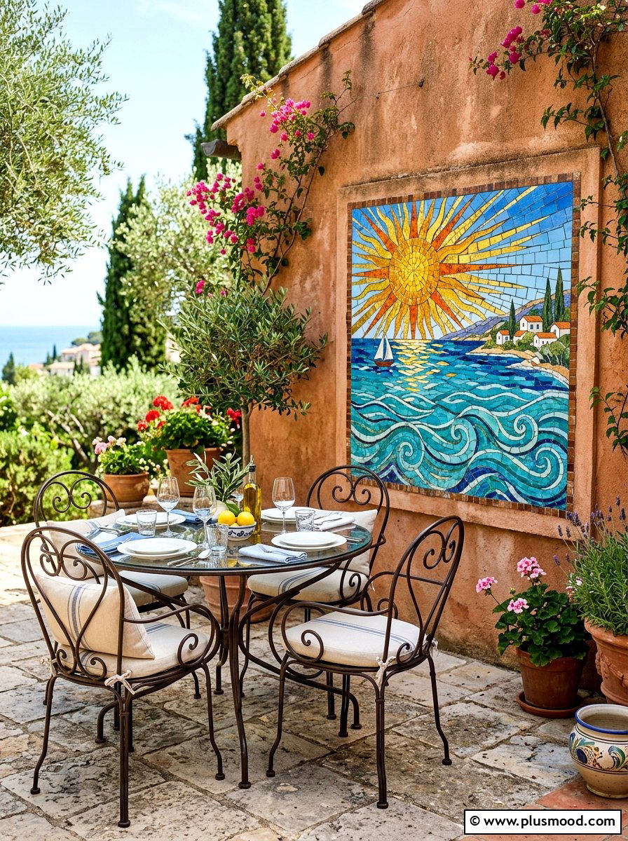Mosaic Tile Wall Art - 25 summer patio wall decor ideas