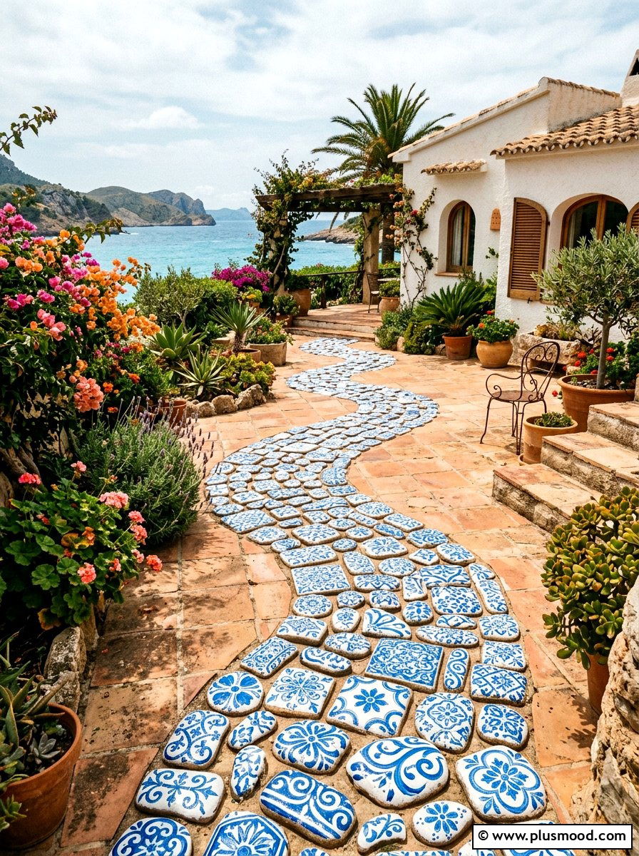 Mosaic painted rocks - 25 painted rock ideas for stepping stones