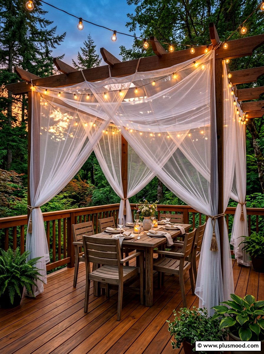 Mosquito net patio curtains - 25 summer patio curtain ideas