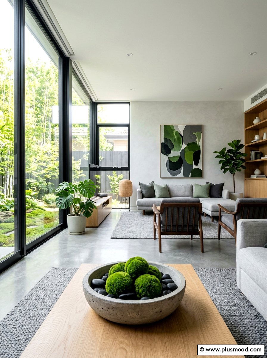 Moss Summer Centerpiece - 25 summer centerpiece ideas for living room