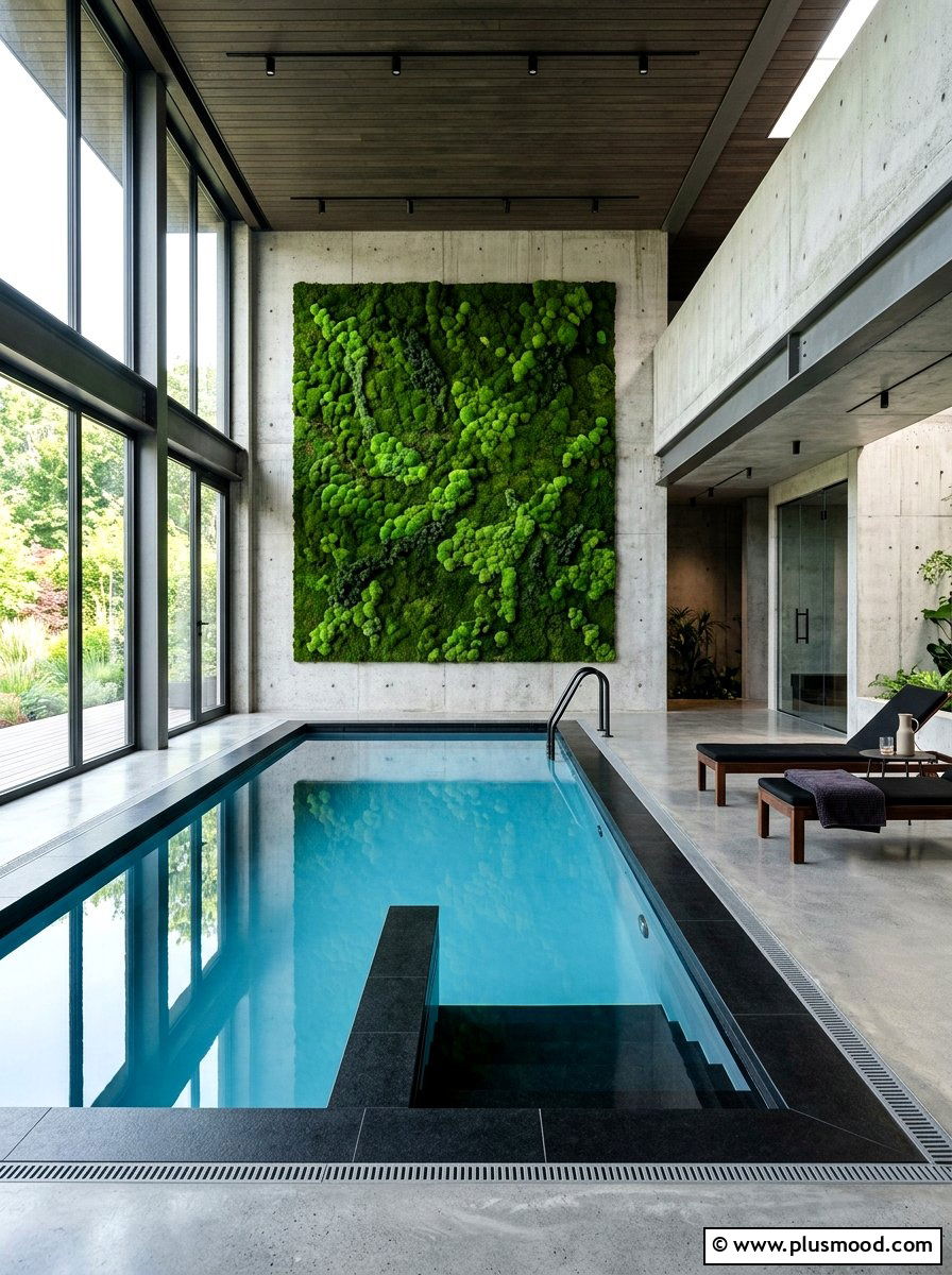 Moss Wall Indoor Pool - 25 pool landscaping ideas for indoor pools