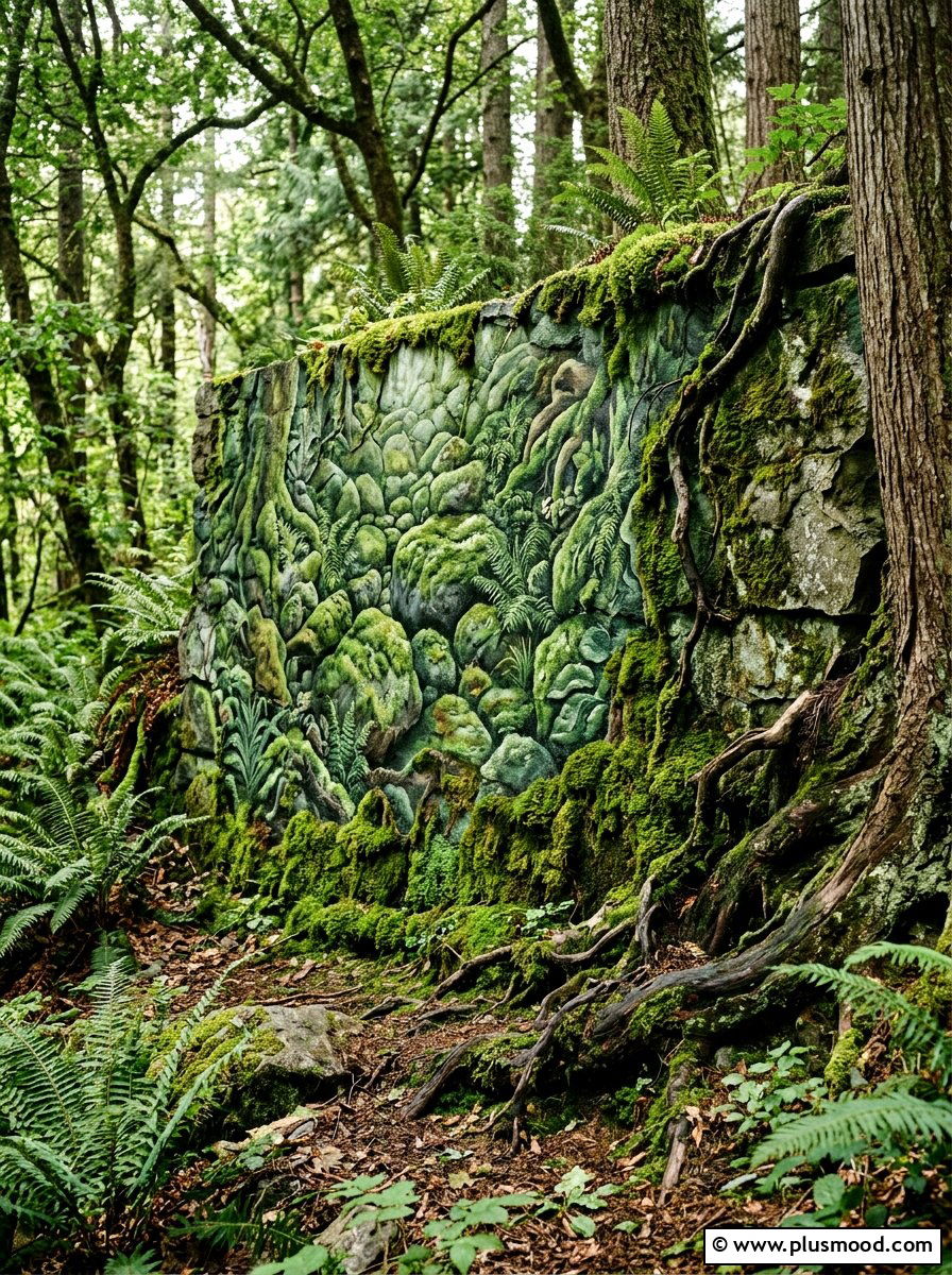Mossy green stone texture - 25 painted rock ideas for Japanese garden