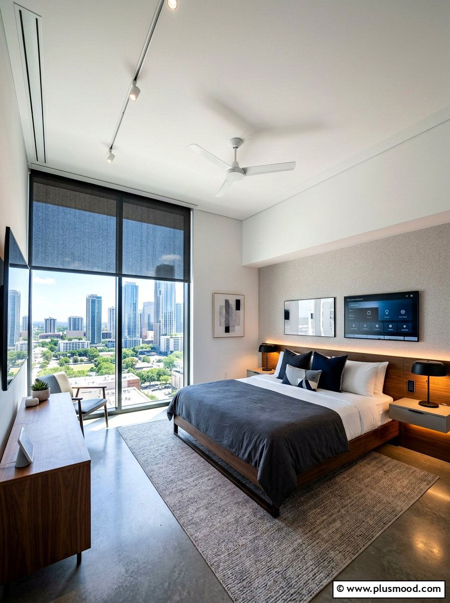 Motorized Roller Shades - 25 summer curtains ideas for bedroom