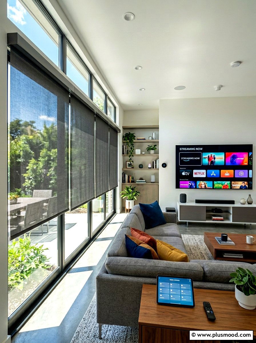 Motorized Solar Shades - 25 summer breezy window treatment ideas