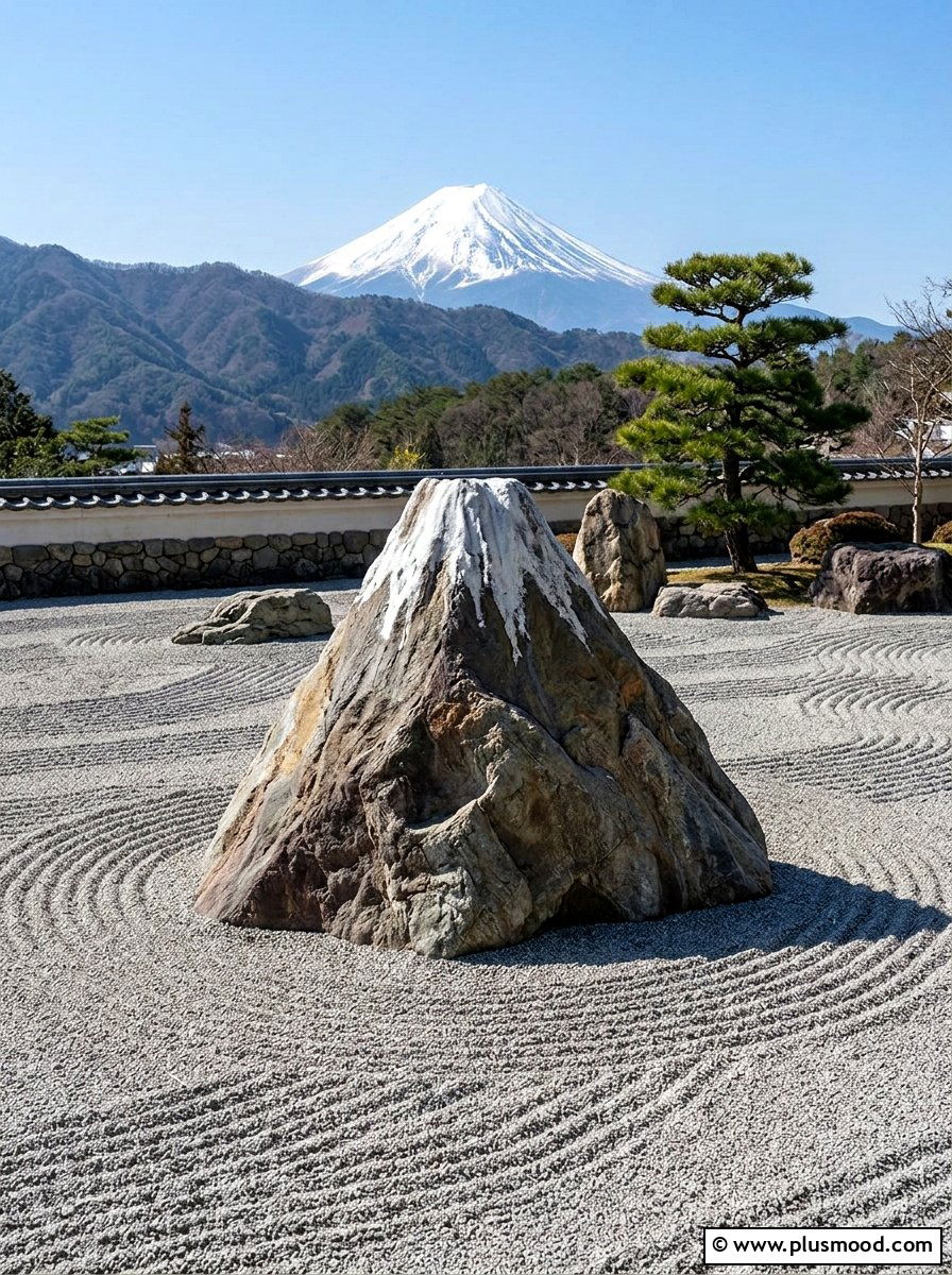 Mount Fuji mountain stone - 25 painted rock ideas for Japanese garden