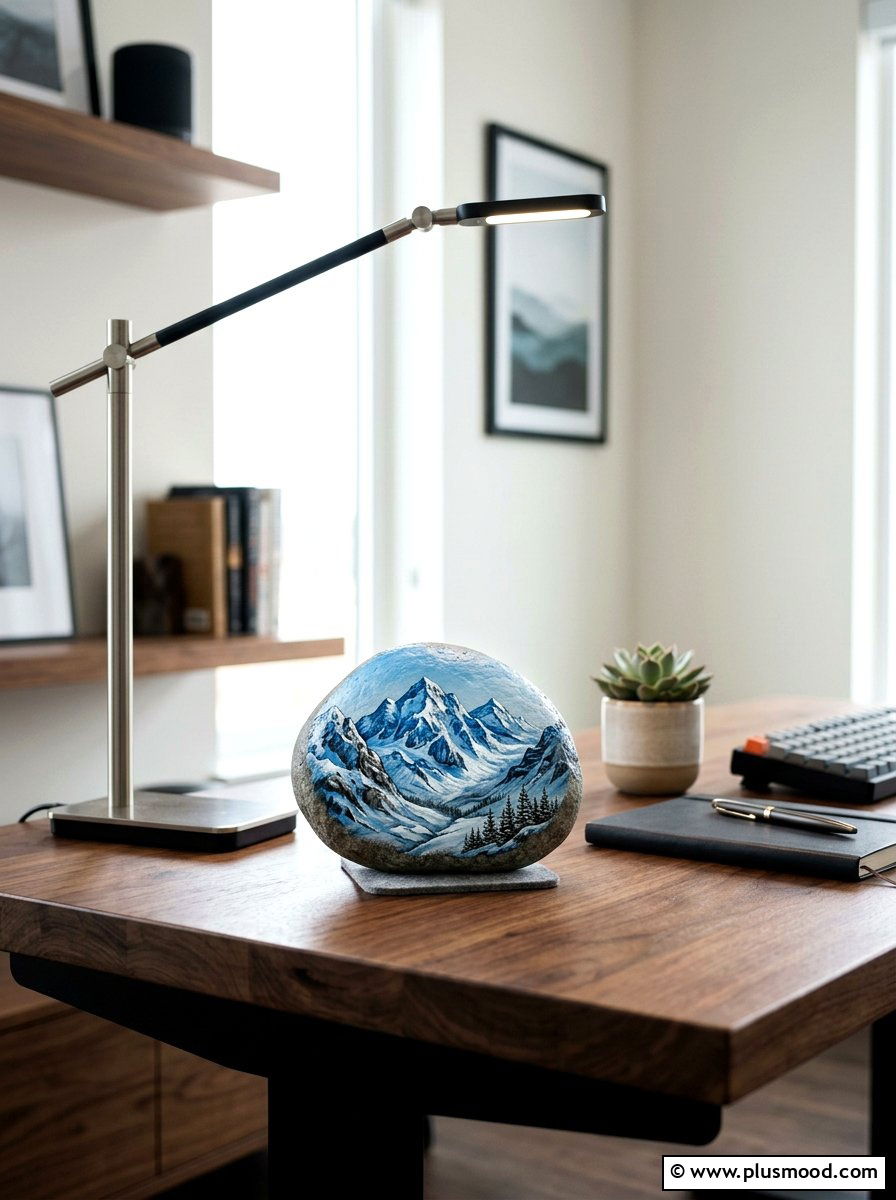 Mountain Range Painted Rock - 25 painted rock ideas with nature prints