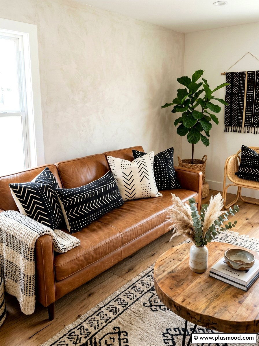 Mudcloth Pillow Style - 25 late summer boho decor ideas