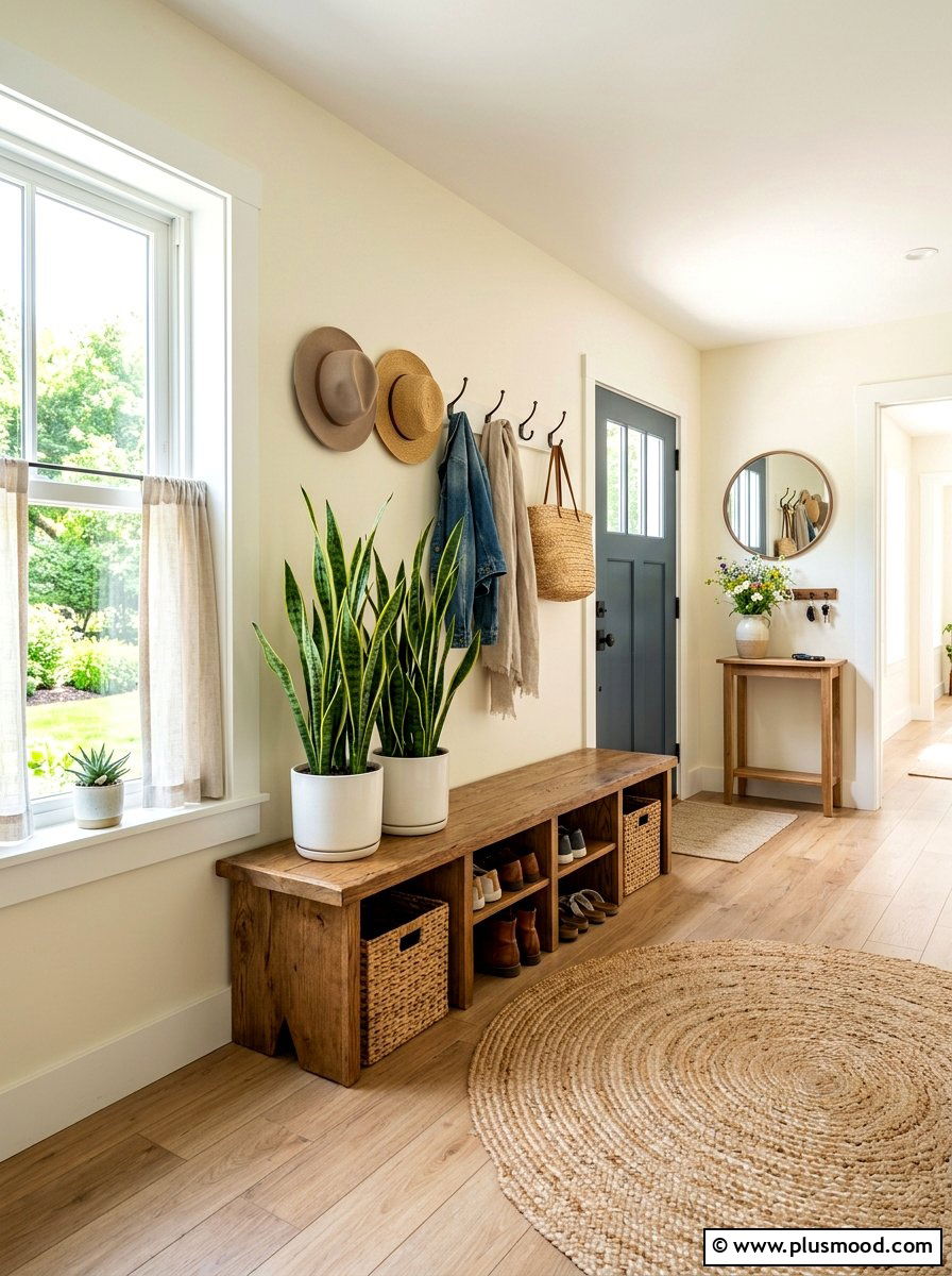 Mudroom boot tray greenery - 25 summer decor ideas with greenery