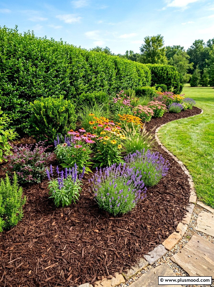 Mulched Garden Bed - 25 summer drought tolerant garden ideas