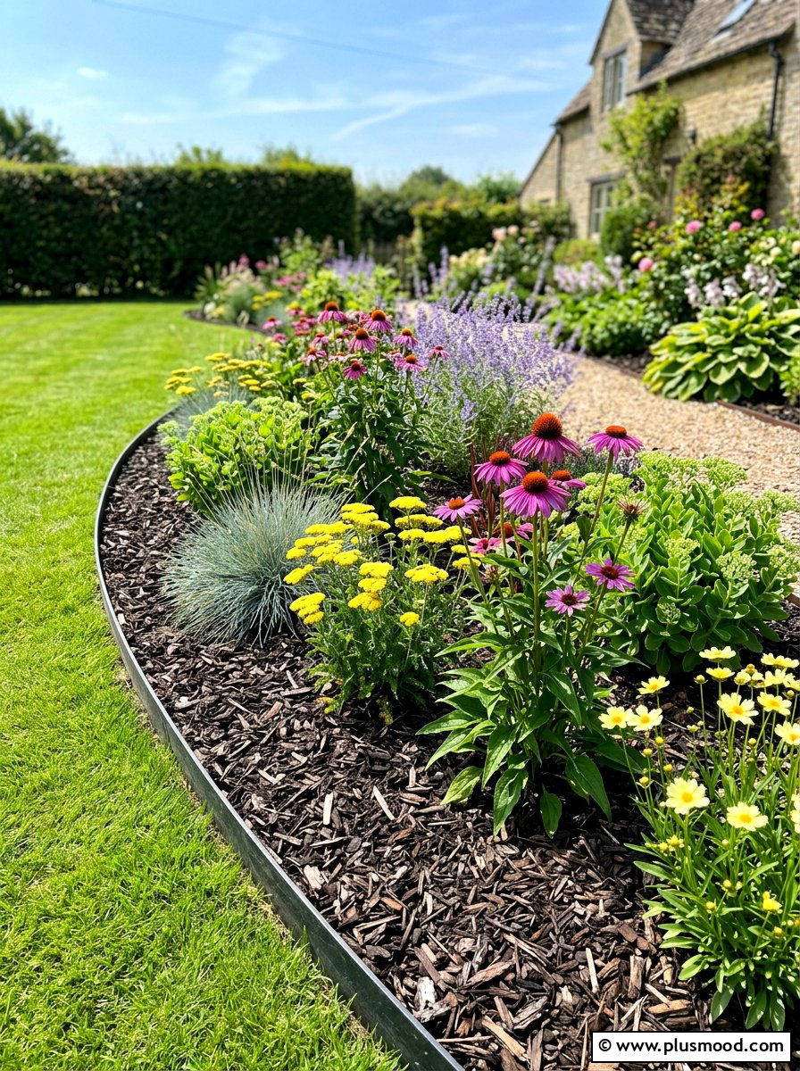 Mulched Planting Bed - 25 summer drought tolerant landscaping ideas