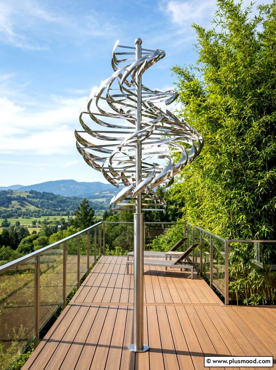 Multi Blade Wind Sculpture - 25 outdoor garden decor ideas with windmill