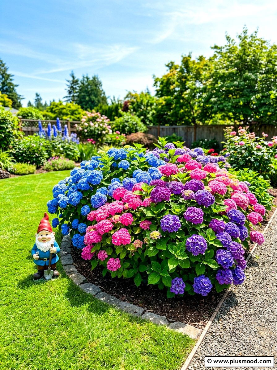 Multi Color Hydrangea Display - 25 summer hydrangea garden ideas
