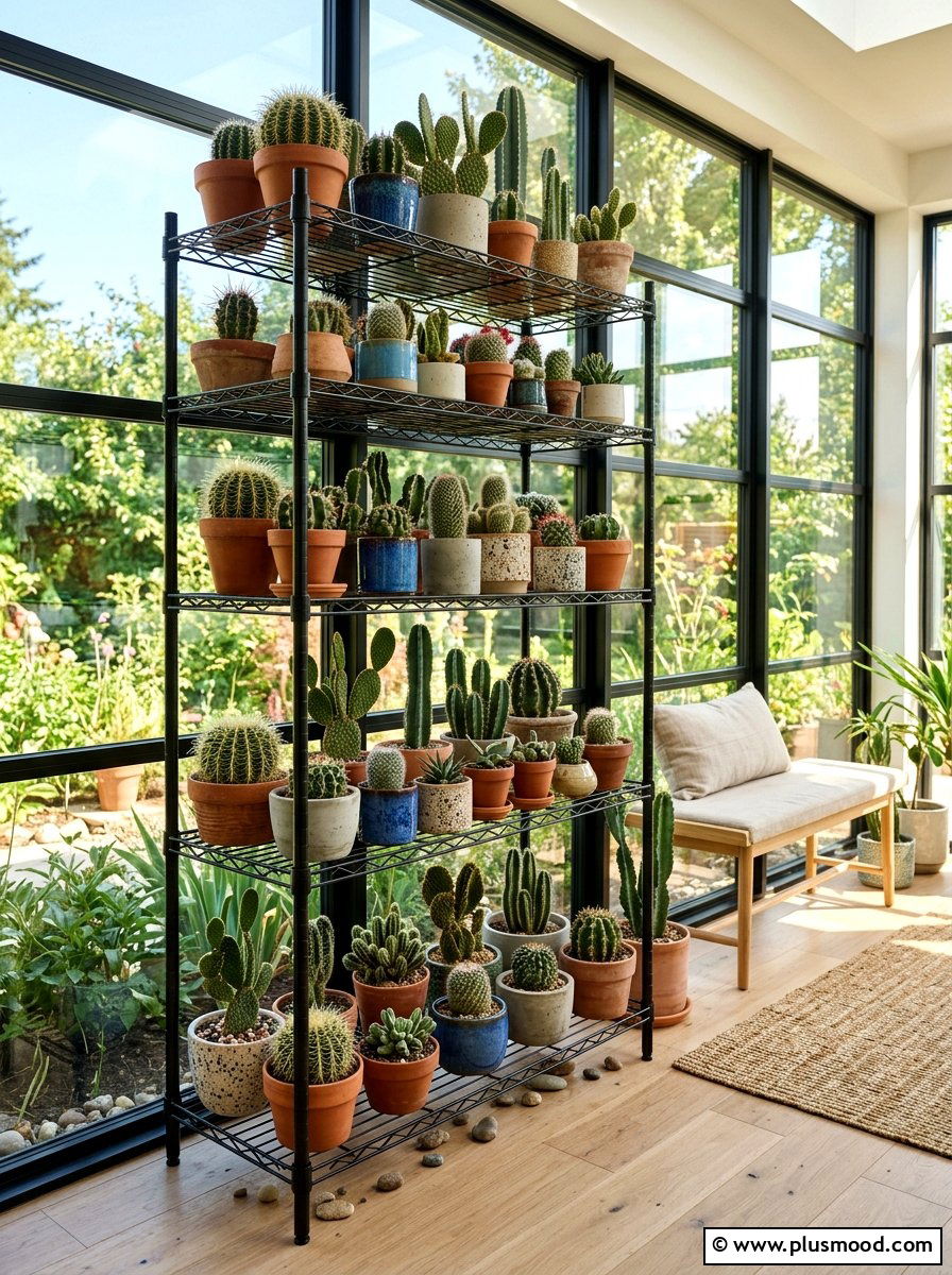 Multi Level Cactus Stand - 25 summer cactus planter ideas