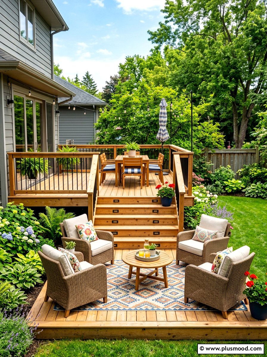 Multi Level Deck - 25 summer backyard ideas for small spaces