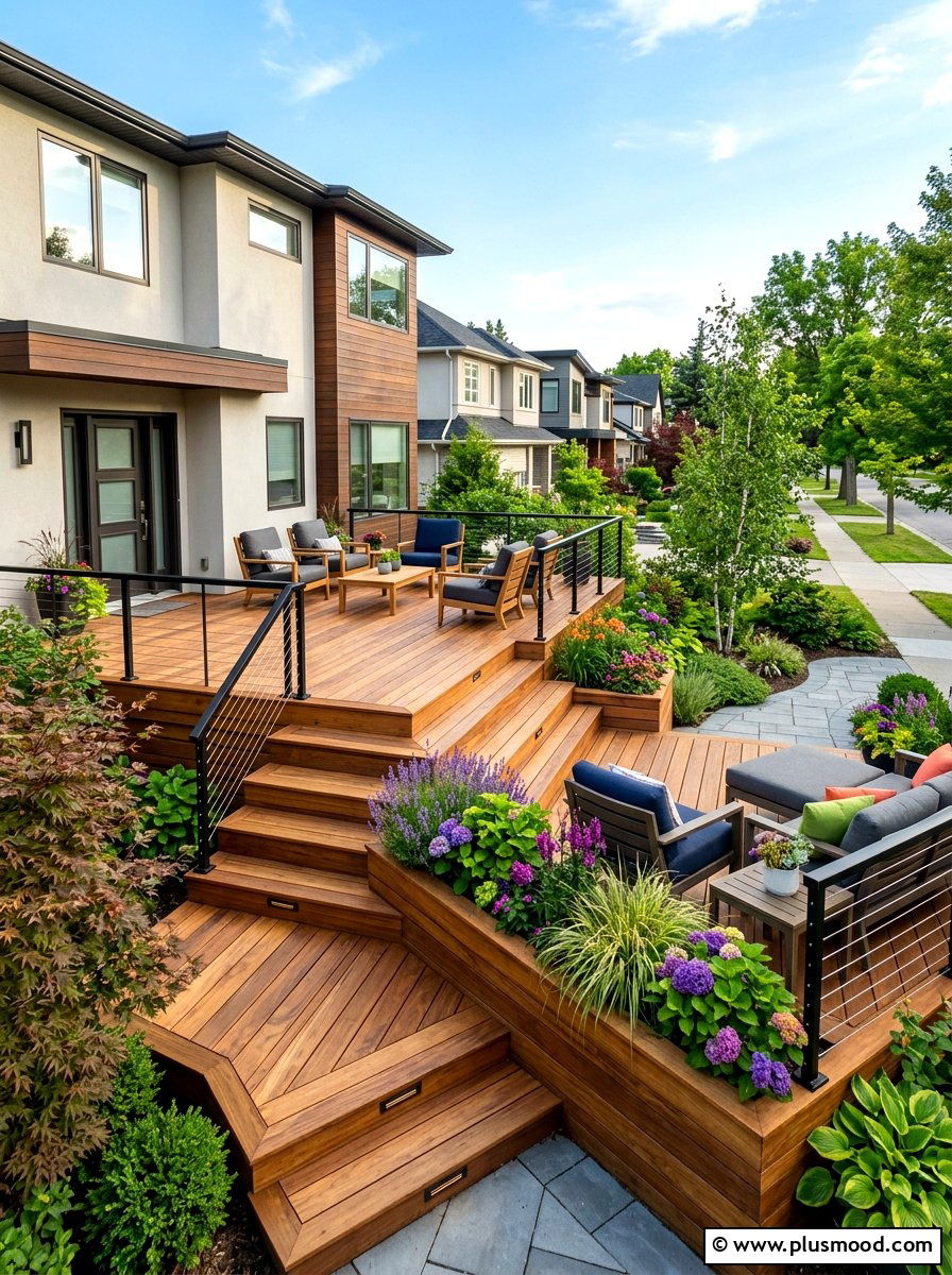 Multi Level Deck - 25 summer front yard makeover ideas