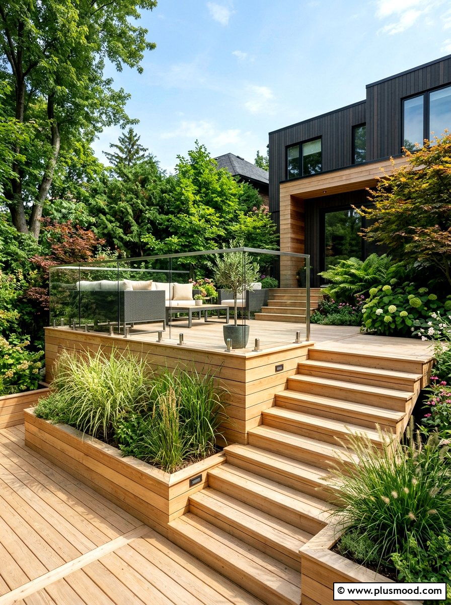 Multi Level Decking - 25 small backyard ideas for no grass yards