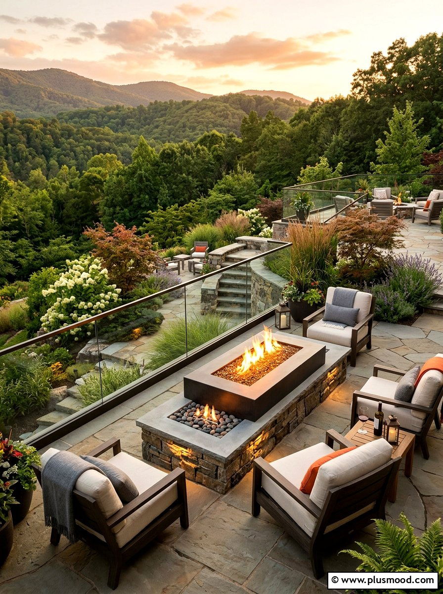 Multi Level Patio Fire Table - 25 small backyard ideas with fire table
