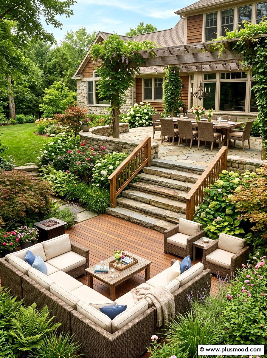 Multi Level Patio - 25 small backyard ideas for corner lots