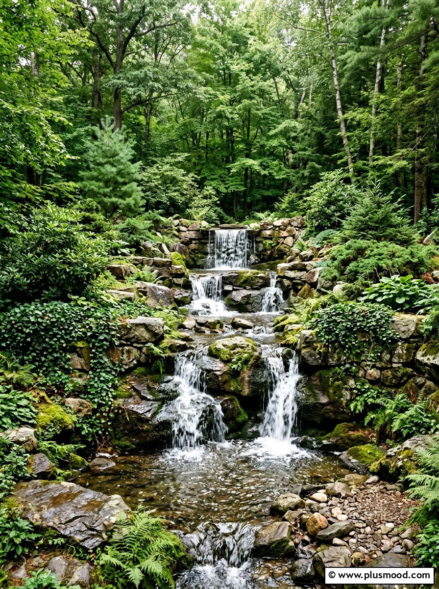 Multi Tier Rock Waterfall - 25 pool landscaping ideas with waterfalls