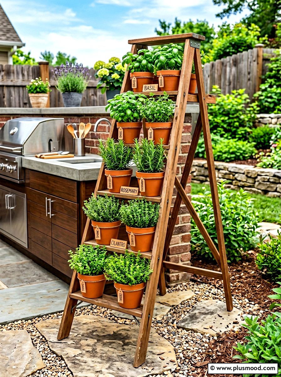 Multi level herb garden ladder - 25 summer backyard planter ideas