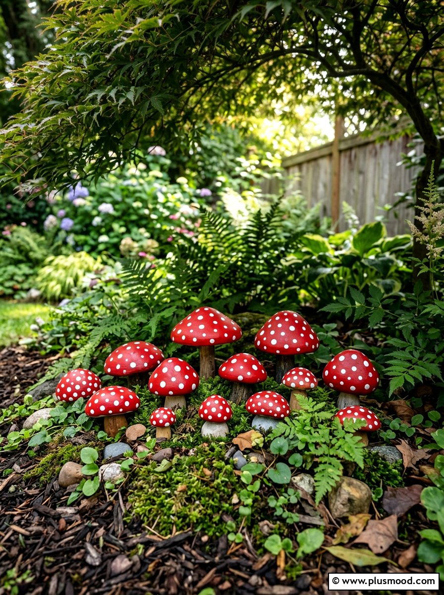 Mushroom Rock Art - 25 painted rock ideas for garden