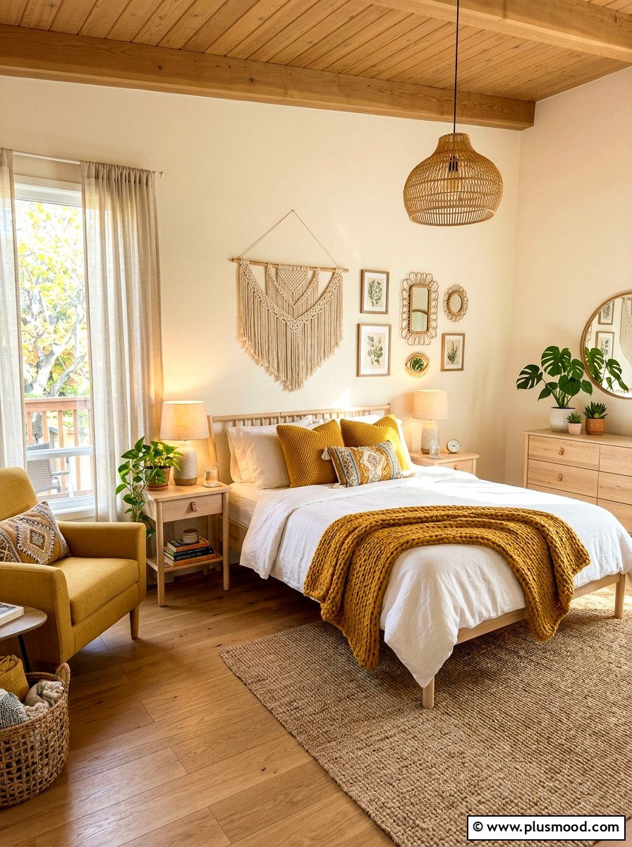 Mustard yellow bedroom - 25 boho summer bedroom ideas