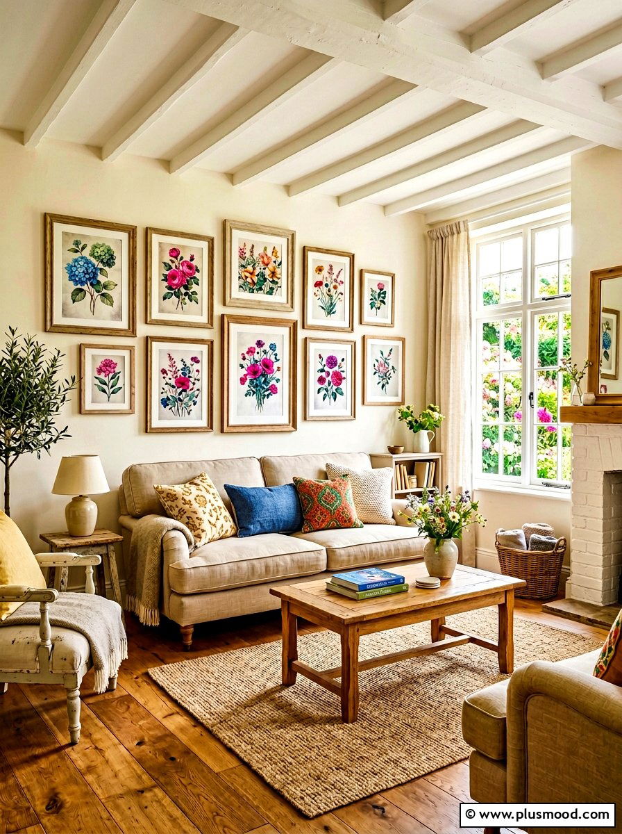Muted Floral Artwork - 25 late summer cottage decor ideas