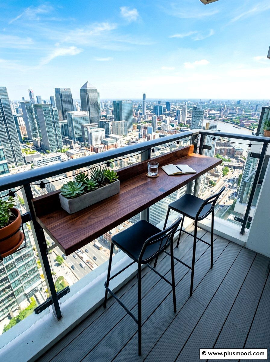 Narrow Balcony Railing Bar - 25 summer balcony seating ideas